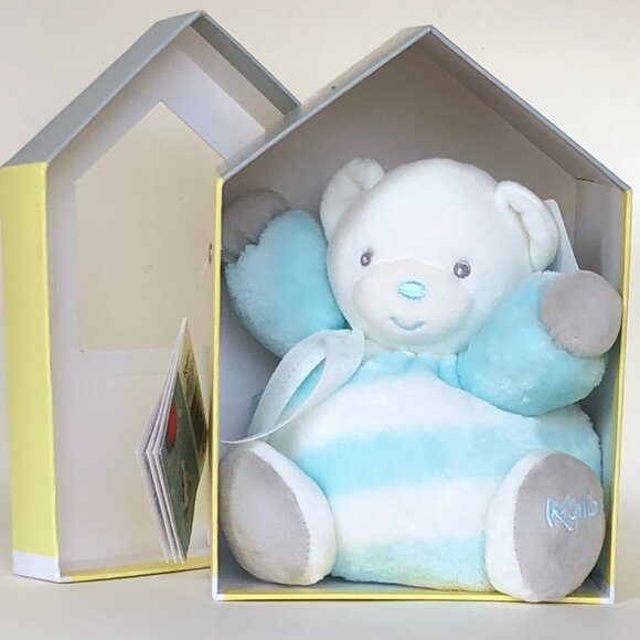 Kaloo Brand New Small Bear Blue Aqua & Cream Pastel Plush Stuffed  Animal  🧸🤍 - Picture 3 of 10